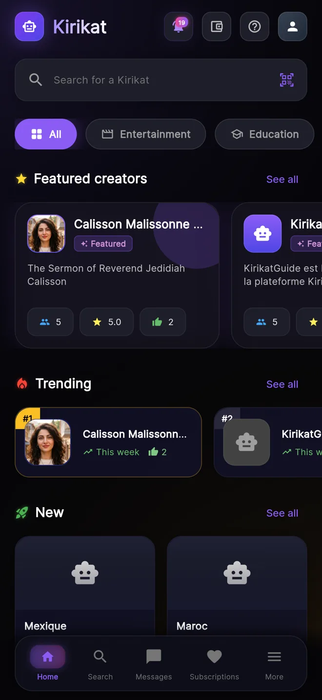 Kirikat β the AI character platform for creators